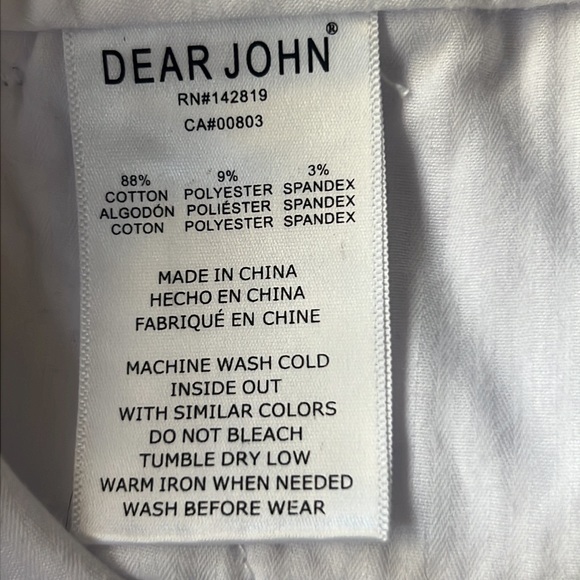 Dear John Comfort Hampton Short in Optic White  NWOT Size 27 & 31 - Picture 9 of 14